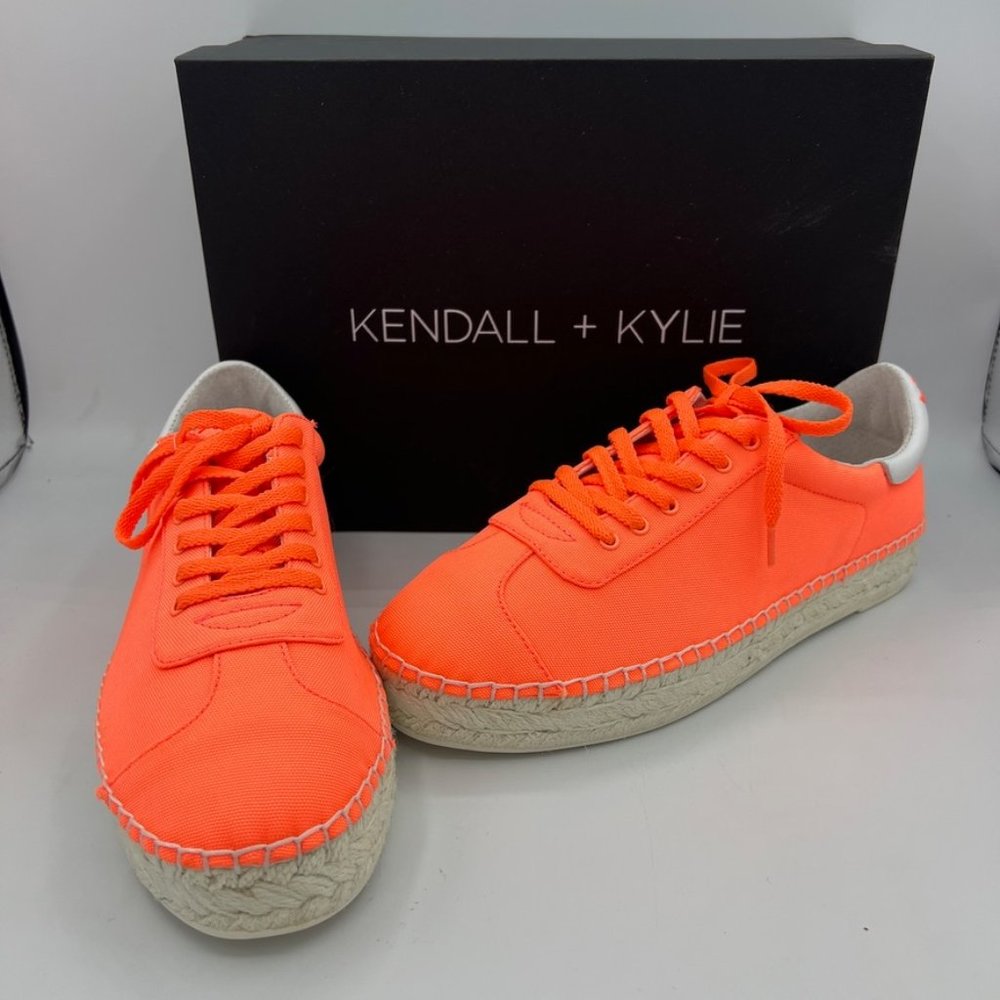 Kendall + Kylie James 5 Orange Espadrille Sneaker Women Size 8